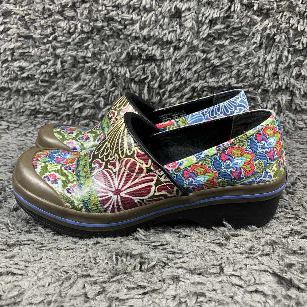 Women's Dansko Vegan Floral Slip Resistant Clogs Shoes Size EU 37
